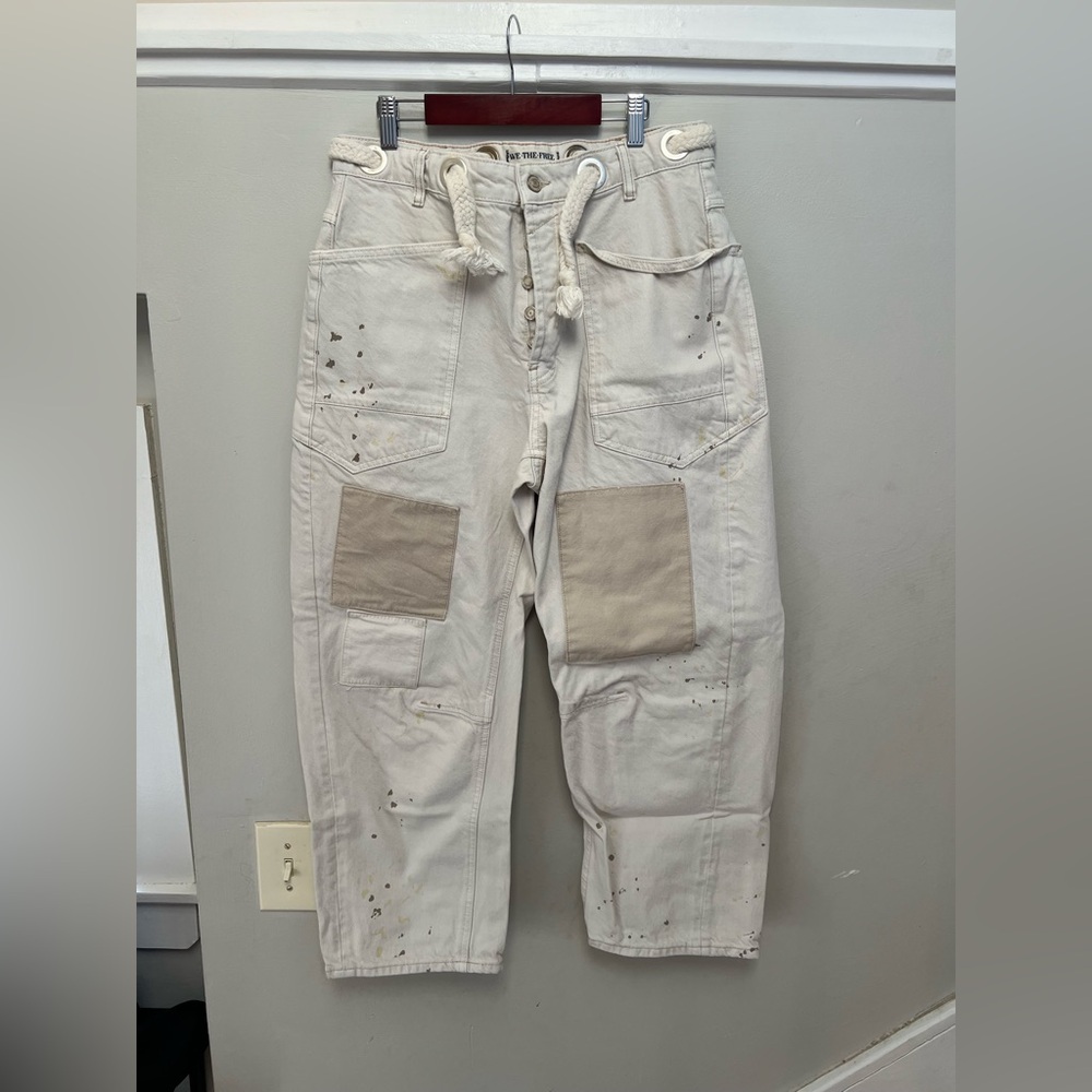 We The Free Cream Moxie barrel Jeans